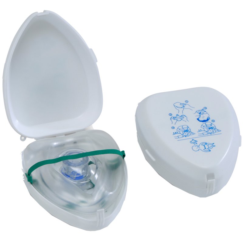 LEINA-WERKE masque de respiration de poche, blanc, soupape d'expiration jetable, étui en plastique